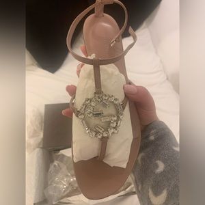 Authentic gucci crystal ankle sandals